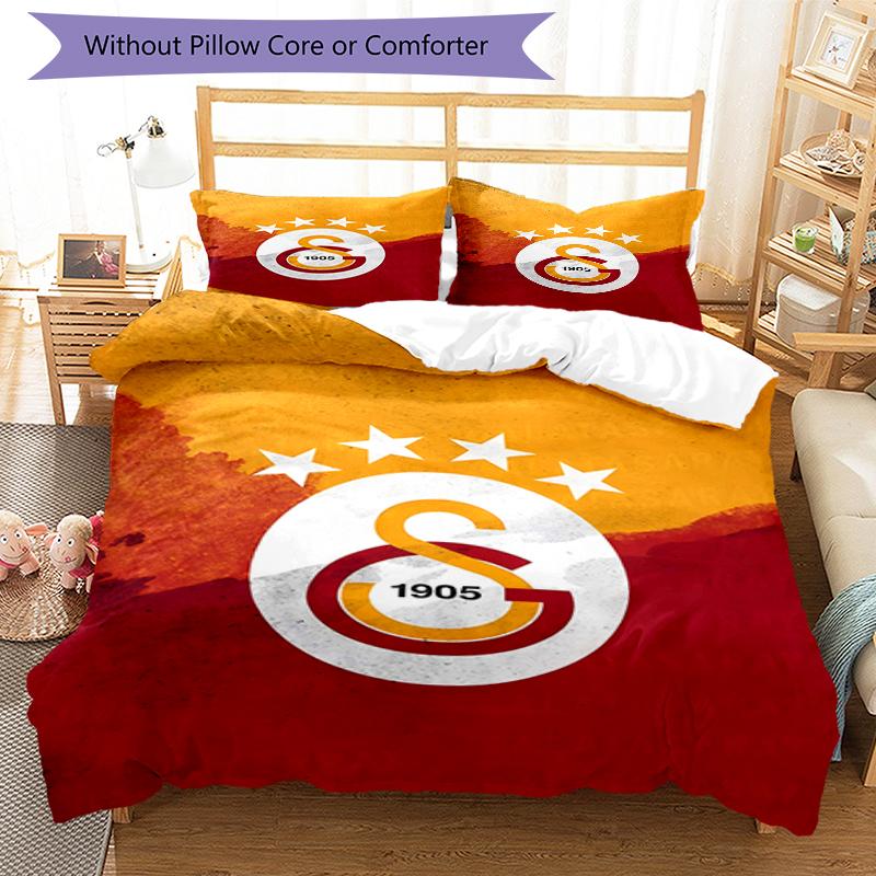 3pcs Football Team (28) Design Cover Set - HD Printed Bedding with 1 Cover and 2 Pillowcases - Perfect for Home and Dorm Decor