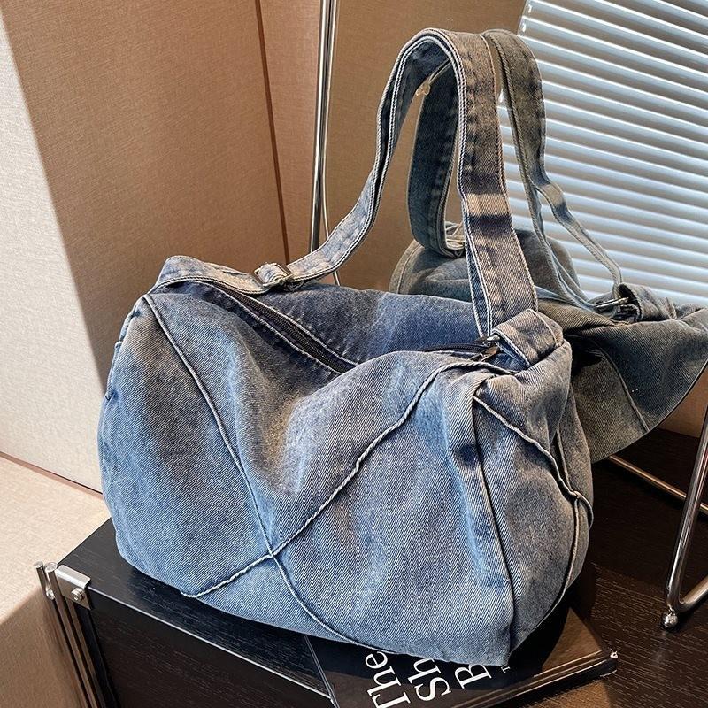 Stylish Large Capacity Denim Bag For Women With Soft Feel And Casual Vibe For Summer Use