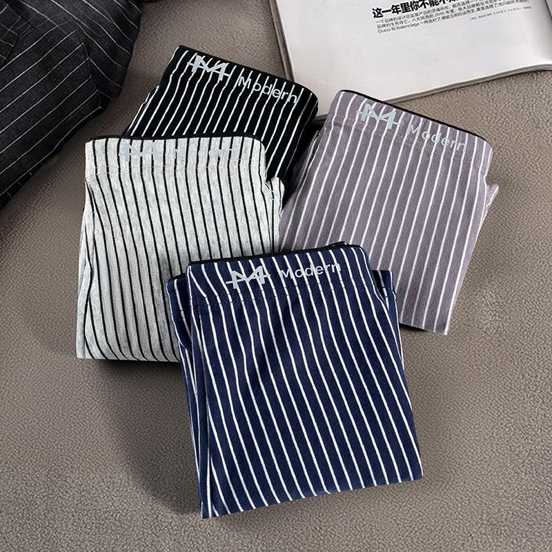 Men's Cotton Underwear Men's Striped Four Corners Youth Comfortable Breathable Men's Flat Corners
