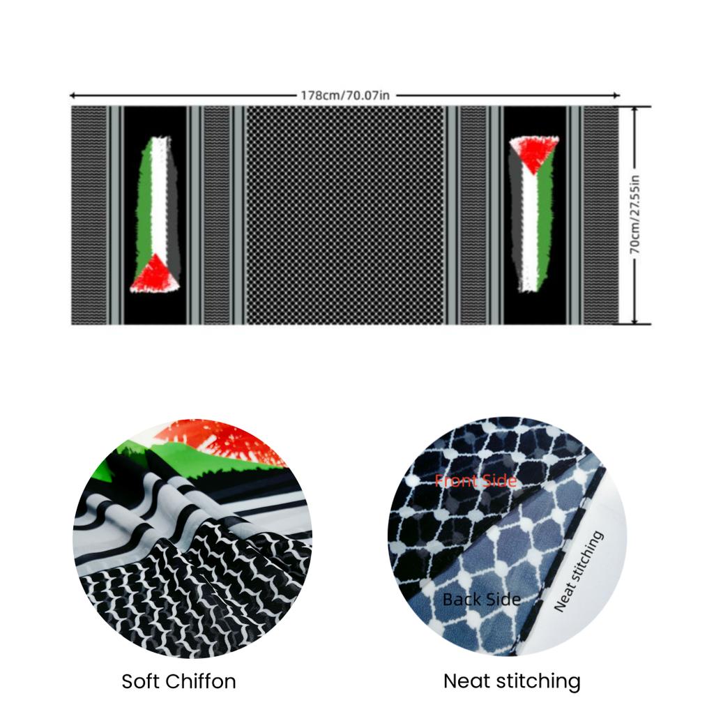 Nuovo Kuffiyeh Hijab Sciarpa in Chiffon Sciarpe Musulmane Islamiche Sciarpa Echarpe Traspirante Foulard Hijab da Donna Stampati