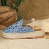 Fashion Size 36 41 Flat Shoes Female Slippers Women Summer Slides Fretwork Hemp Thick Heels Loafers Cover Toe Sandals Sandalias De Mujer