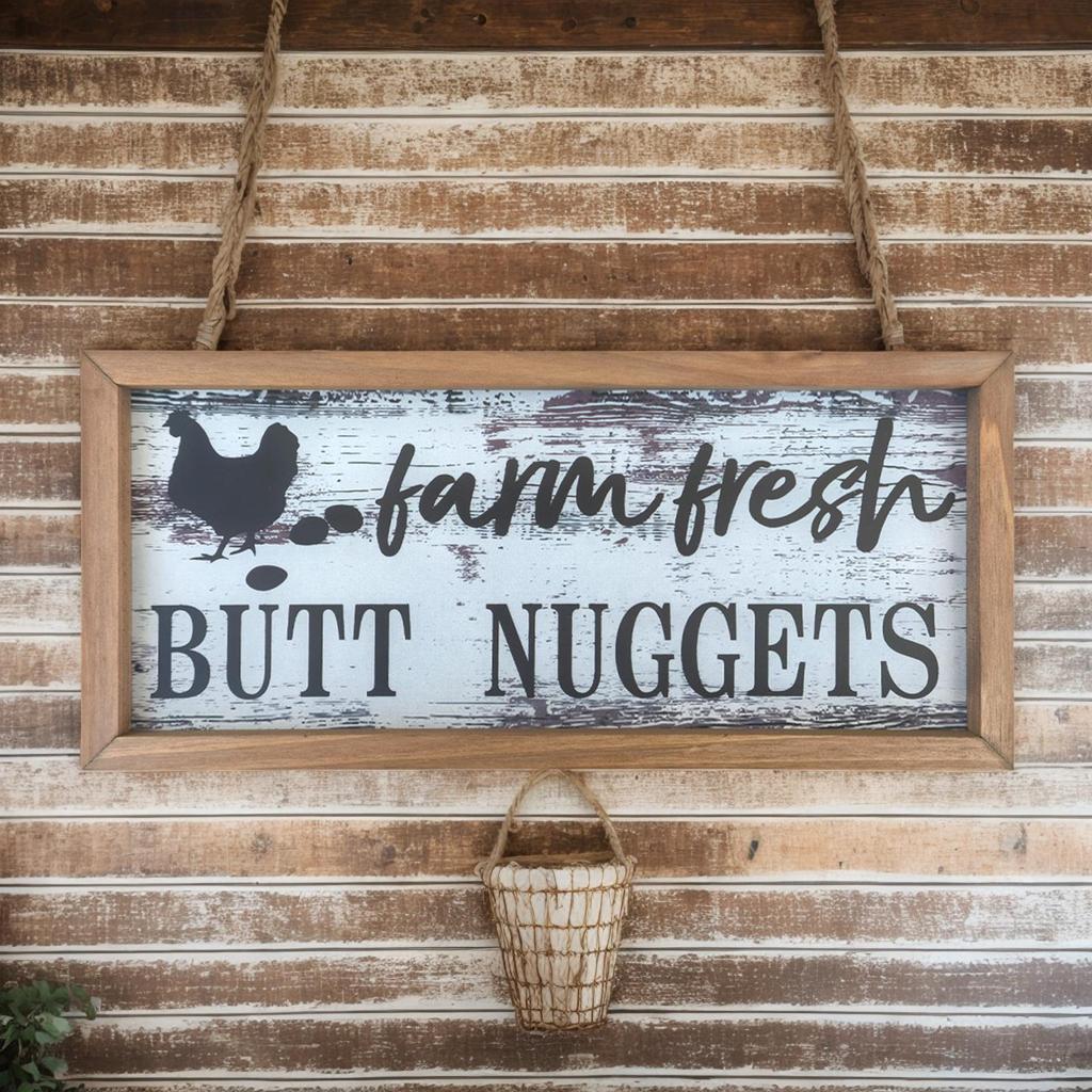 Funny Chicken Signs Chicken Coop Signs For Outside Wooden Frame Home Decorations Wall Art Farmhouse Decor For Farm Kitchen