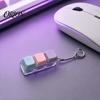 Mechanical Keyboard Fidget Keychain 2/3/4/9-Keys Toy, Stress Relief Push Button Finger Toy Clicker LED Light-up Tactile