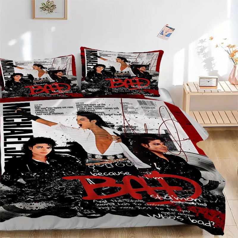 Michael Jackson Bad Album Print 3Pcs Bedding Setduvet Cover With 2 Bedropillowcase Home Birthday Gift