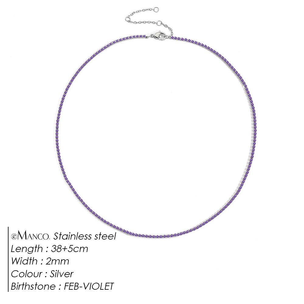 eManco Starry Sky Women's Retro Tennis Necklace - Full Diamond Clavicle Chain with European & American Design, Temperament & Personality Style.