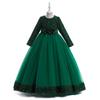 European & American Christmas Girl's Sequin Mesh Princess Dress - Long Evening & Birthday Gown