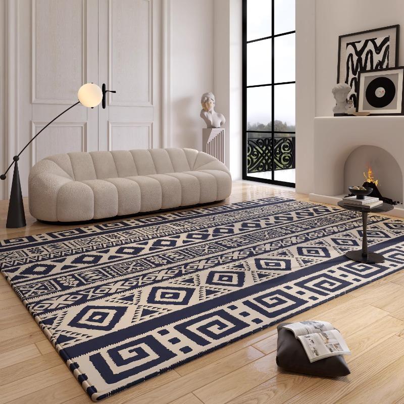 

Miniso Color Plaid Advanced Feeling Carpet Living Room Sofa Bedroom Bedside Study Entrance Mat Non-Slip Home Decor Fashion Rug 40x60cm