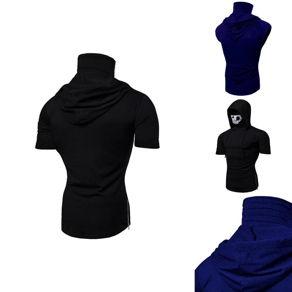 Men Skull Hooded Hoodies T-shirt Tank Tops Vest With Soft Material And Cosplay Style