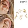 Hot Sale Ear Bone Clip Set 1-piece Creative Leaf Star Double C Cartilage Geometric Ear-free Stud Earrings