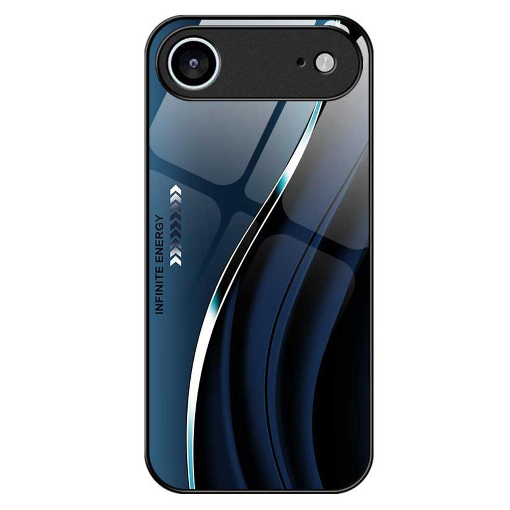 

For iPhone 17 Air Case Anti Drop PC TPU Tempered Glass Pattern Printing Phone Back Cover B0176