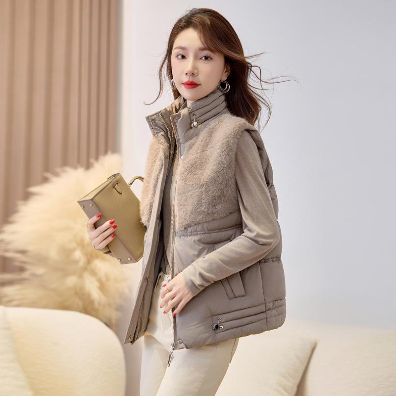 New Down Cotton Vest Women's Short Plush Vest Autumn and Winter New Casual Loose Coat