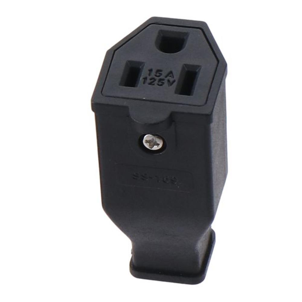 15A 125V Extension Cord Ends Male and Female Black Shell Replacement Plug 2 Pole 3 Wire Connector Set Grounding Plug