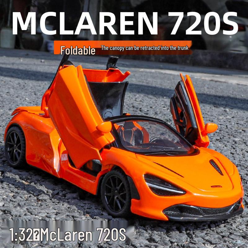 

McLaren 720S 1:32 Sports Car Model for Kids - Alloy, Sound & Light Features оранжевый