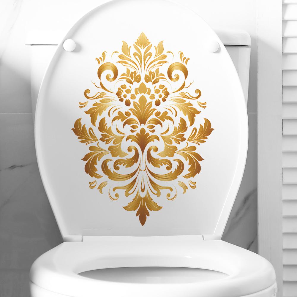 Patterned Toilet with Bathroom Bathroom Beautification Wall Sticker
