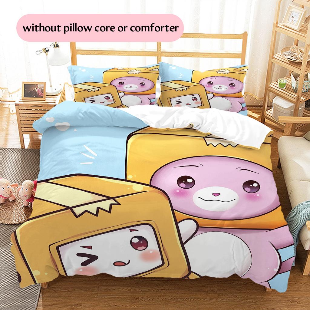 LankyBox  Pattern Bedding Quilt Set  Home Decoration  Gift (1 * duvet cover + 2 * pillowcase  without core)