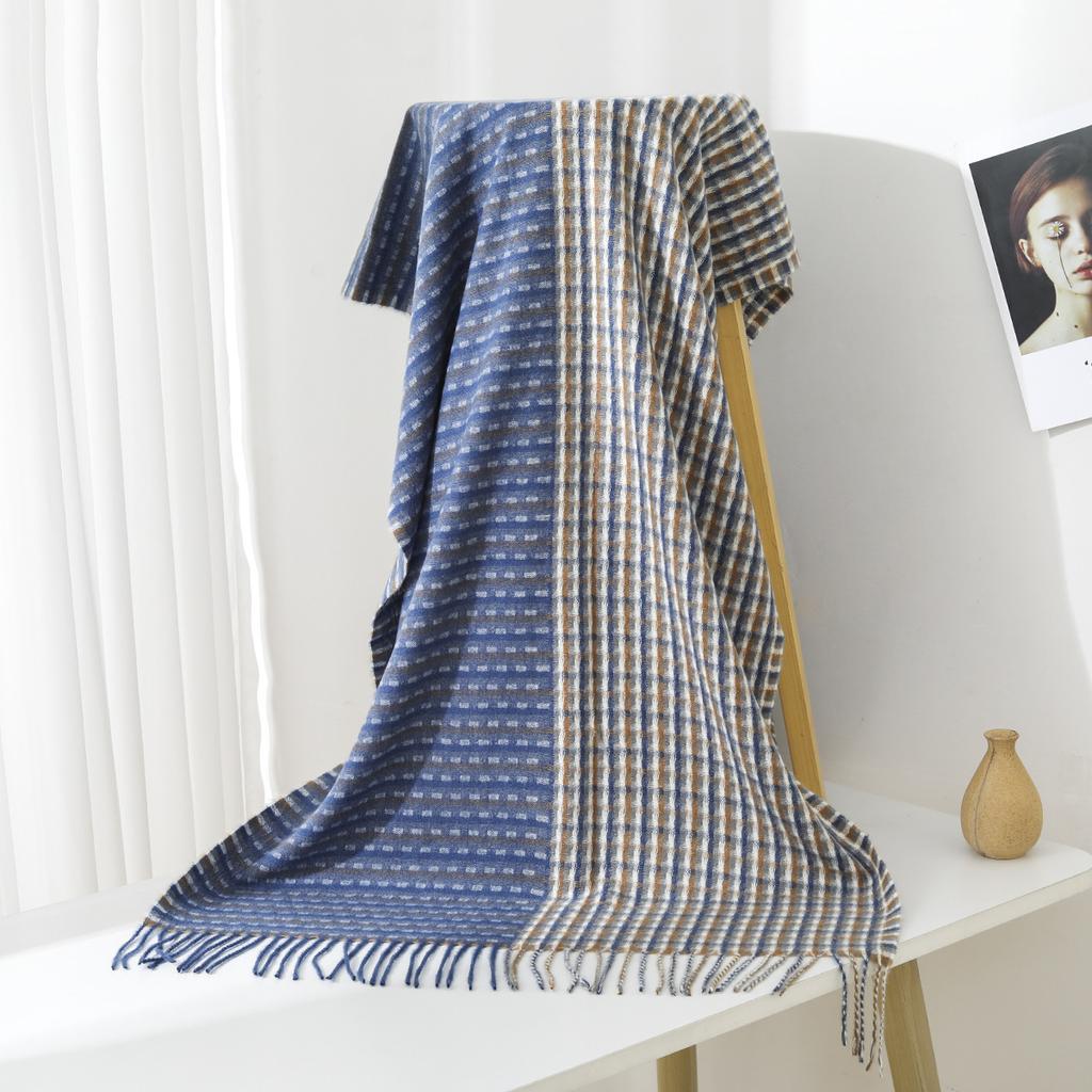 Herbst und Winter Neuer Schal für Damen, dicker Kaschmir-Imitat, vielseitiger, studentenfreundlicher Schal, langer karierter Schal