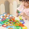 35/70PCS Multicolor Geometric Linking Chains Multi-function Chain Buckle Ring  Kids Toy