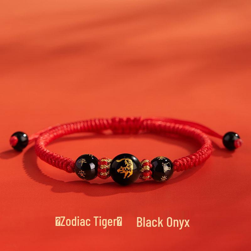2026 Year of the Horse Red String Bracelet: Handmade Amulet for Rat, Ox, Rabbit
