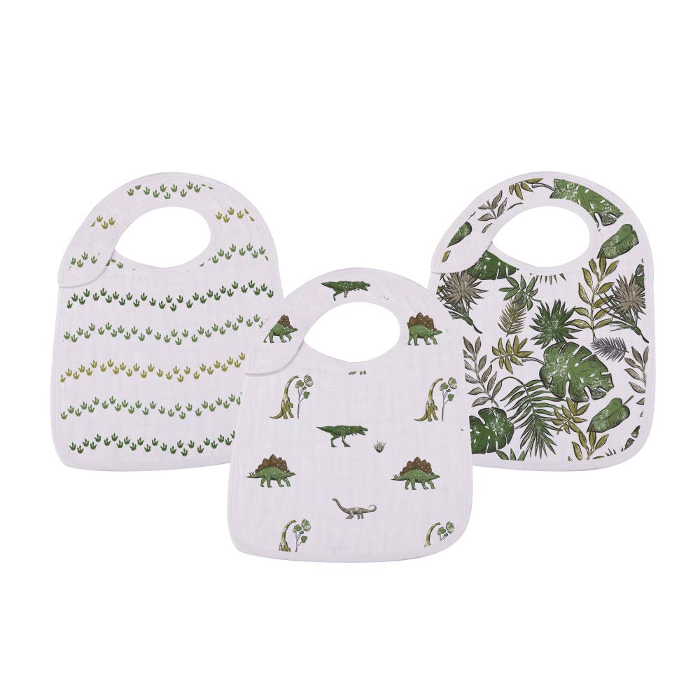 

Newcastle Classics Snap Bibs Japanese Cotton Muslin Meal Dino One (Official Product) Bibs, Days, Size, 3-Pack, NC-SBC8000