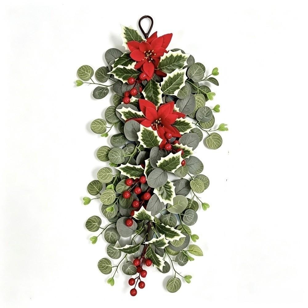 Faux Flower Artificial Eucalyptus Leaves Wall-Mounted Hanging Ornament Christmas Festive