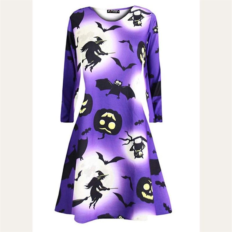 Premium Quality Womens Vampire Horror Blood Halloween Costume Flared Swing Dress