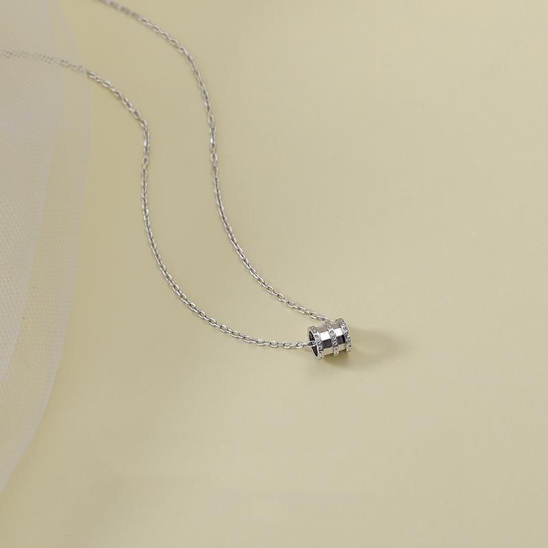 S925 sterlingsølv halskjede lite midje halskjede ins trend mote bil blomst sirkel feminin kragebeinskjede