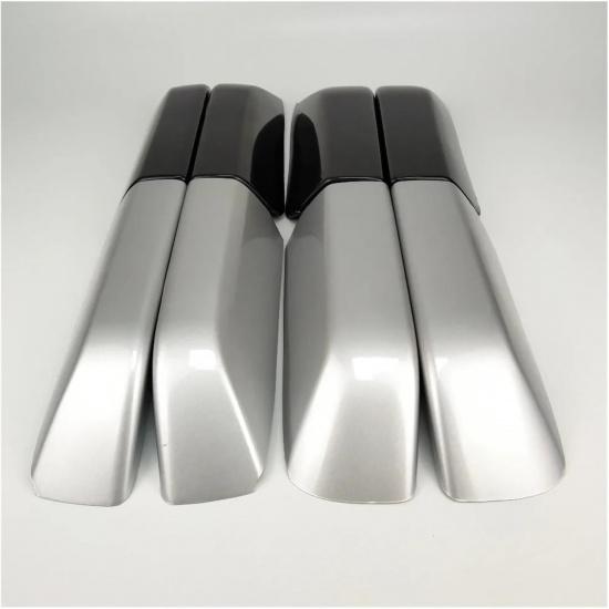 4PCS Fit for Toyota 4Runner N280 2010-2018 Silver & Black Roof Rack Luggage Rack Bar Rail End Replacement Cover Shell Trim Cap(A)