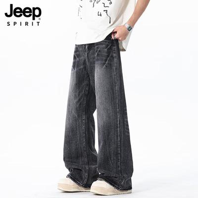 JEEP SPIRIT Herren Trendige Einfarbige Gerade Hosen