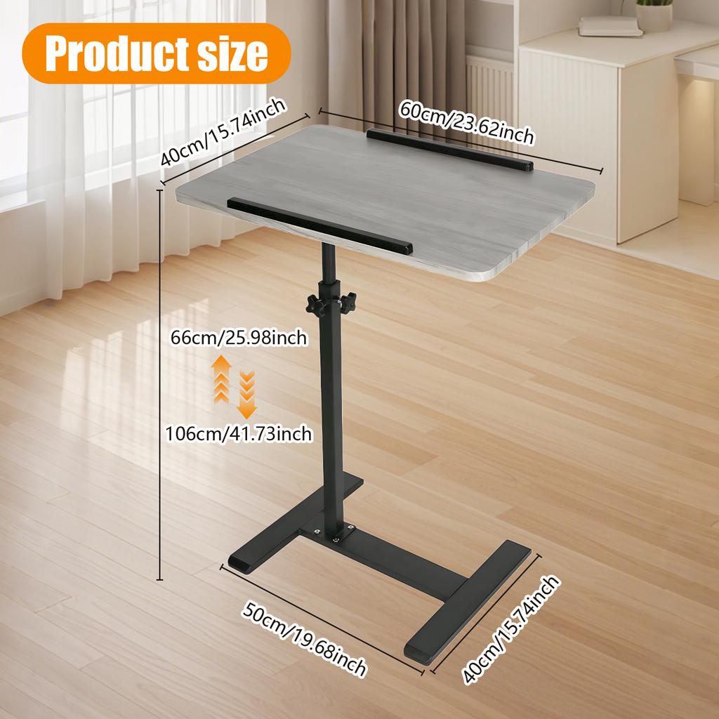 For Work Study Mobile Standing Desk Laptop Table Home Bed Table Bedside Table Over Bed Table Adjustable Height Spacious Tabletop