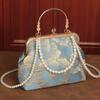 Cheongsam Bag Temperament Elegant Dinner Clip Bag Solemn Portable Mouth Gold Bag Pearl Bag Crossbody