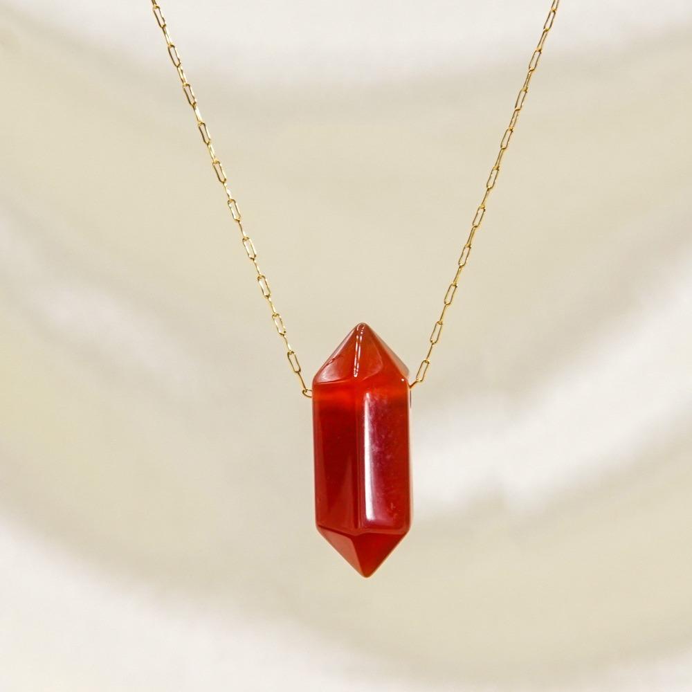 Natural Stone Hexagon Column Charm Necklace for Women Men Adjustable Chain Necklace Rose Quartzs Amethysts Necklace Jewelry Gift