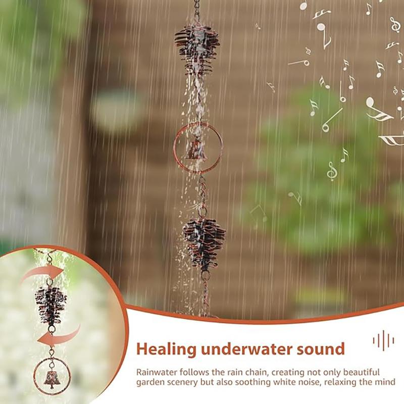 Pijnappelvormige Regenketting Metalen Regenketting Dakgoot Regenketting Afvoerpijp Buiten Regenopvanger Decoreren Pijnappels Regenketting