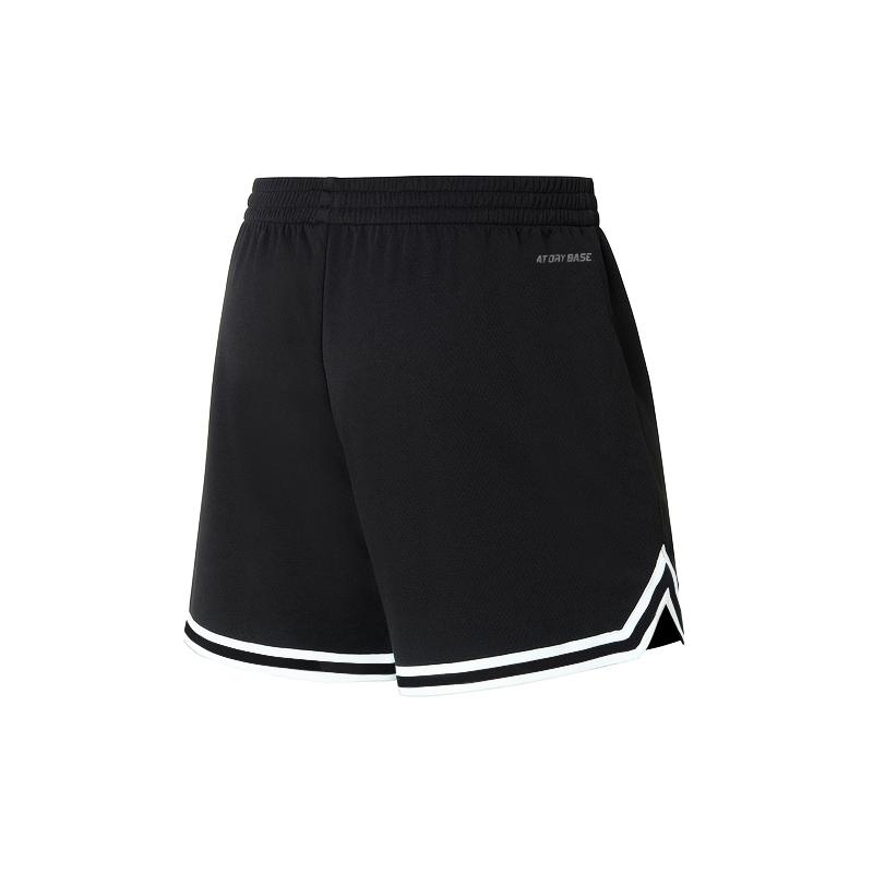 Li Ning Professional Basketball Series Striped Mid-Waist Comfortable Versatile Breathable Straight-Leg Casual Shorts Men Shorts Black AKSU941-1
