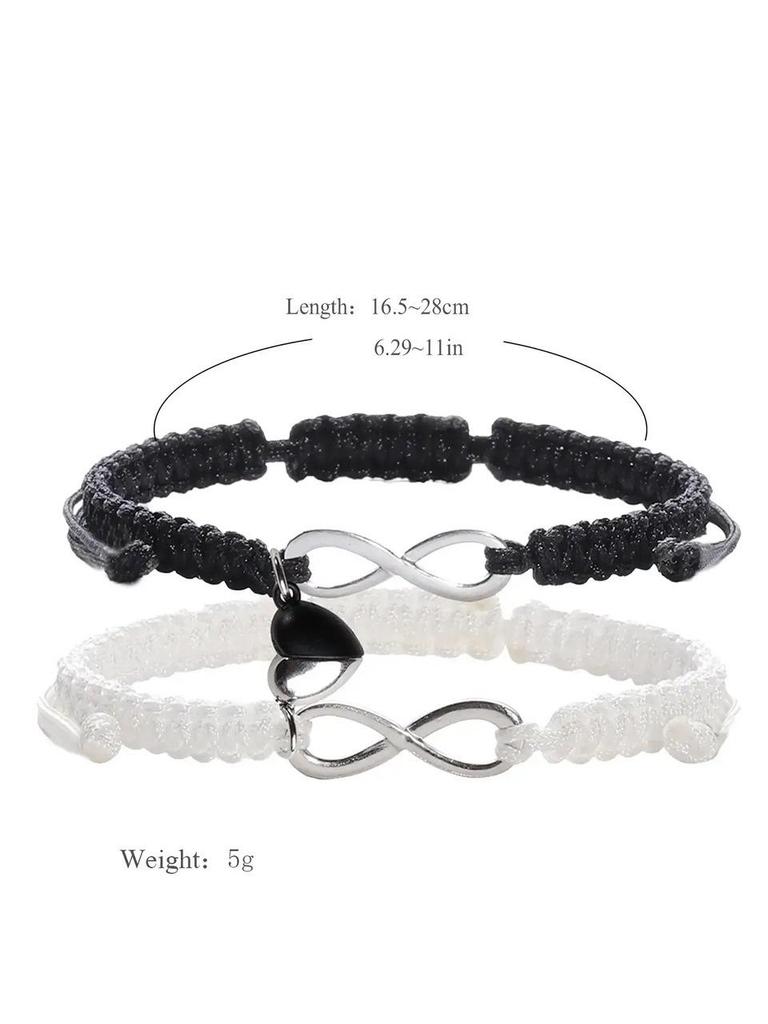 8-Shaped Lucky Hand Rope: European Style Adjustable Couple Bracelet