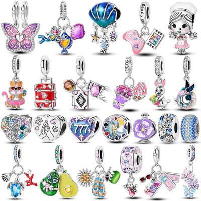 Charms Organismes Marins en Cuivre Perle Tortue Trèfle à Quatre Feuilles Pendentif Convient aux Bracelets Joncs Originaux Bijoux DIY