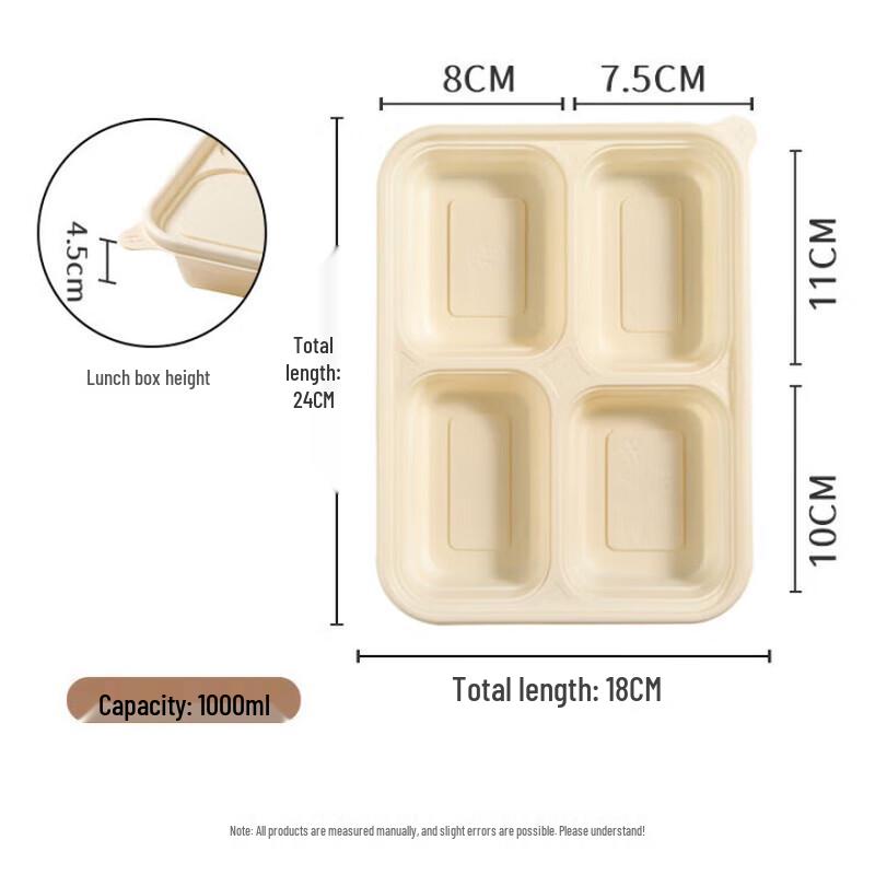 

Compostable 4-Compartment Takeaway Food Container