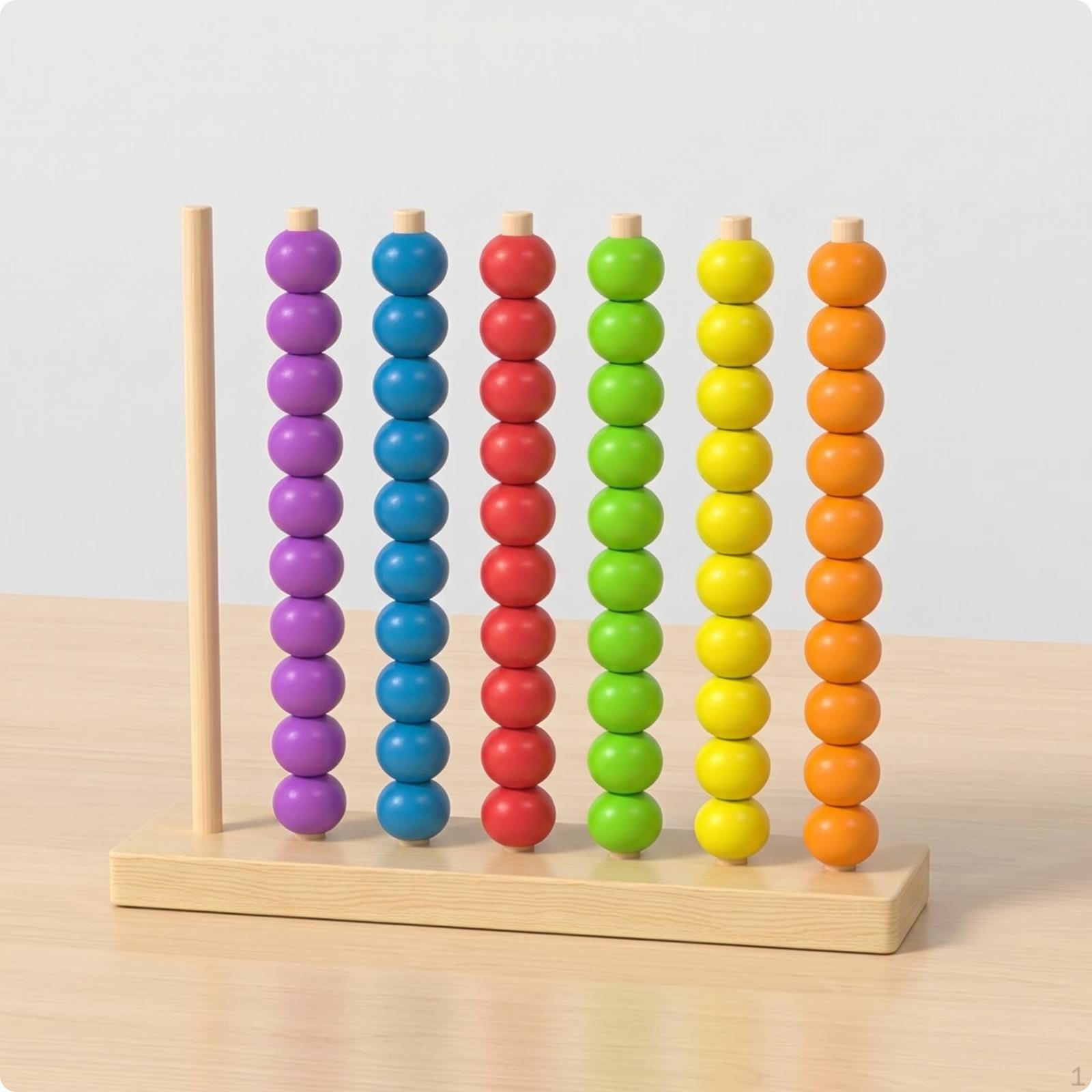 Children s Bead Counting Toy Wood Finish Wooden Abacus Brightly Colored for Preschoolers Small