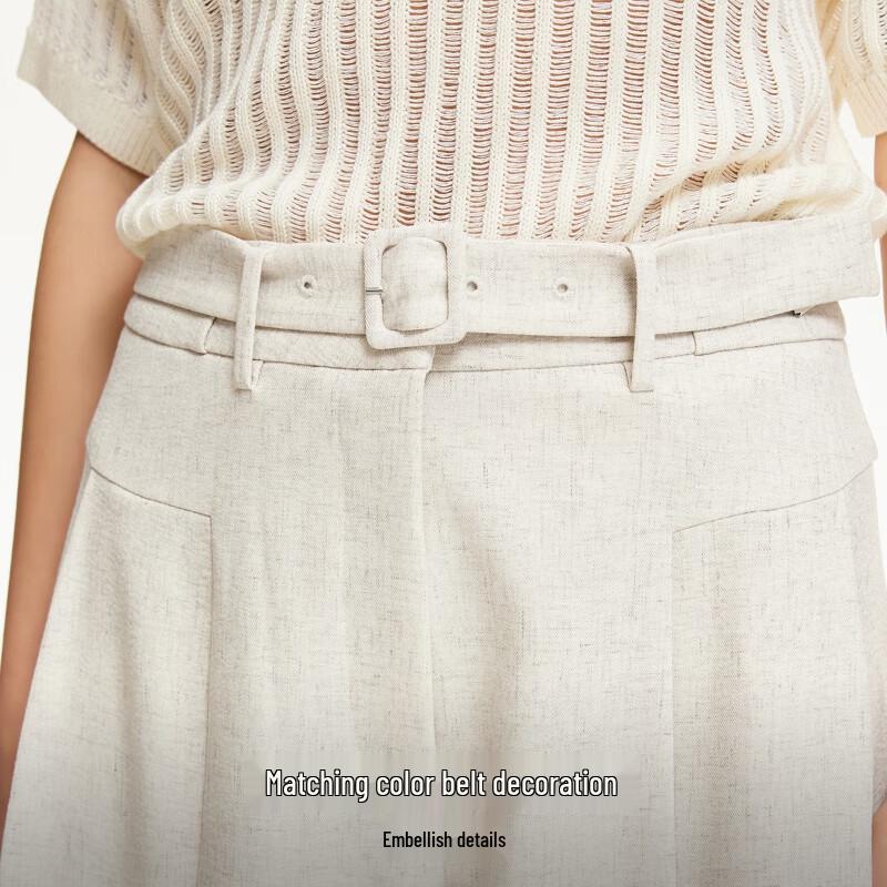 VEROMODA 2025 Spring Pleated Belt Loose Wide-Leg Trousers