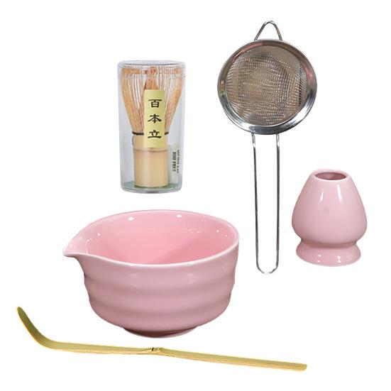 5Pcs Japanese Matcha Tea Set Spout Matcha Bowl Bamboo Whisk And Holder Strainer Scoop Artisanal Matcha Brewing Kit