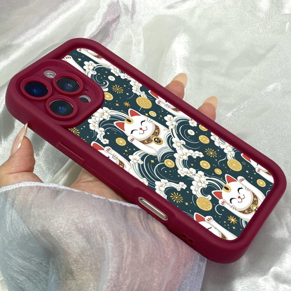 JT327 Lucky Cats for iPhone 17 16 15 14 Pro Max Samsung S26 S25 Ultra A17 A16 A07 A56 A06 Xiaomi 15T Redmi 15c Note 14 13 12 11 Soft Case