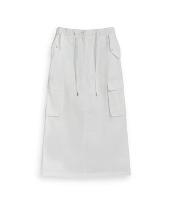 Oioi Collection Nylon Cargo Skirt [White]
