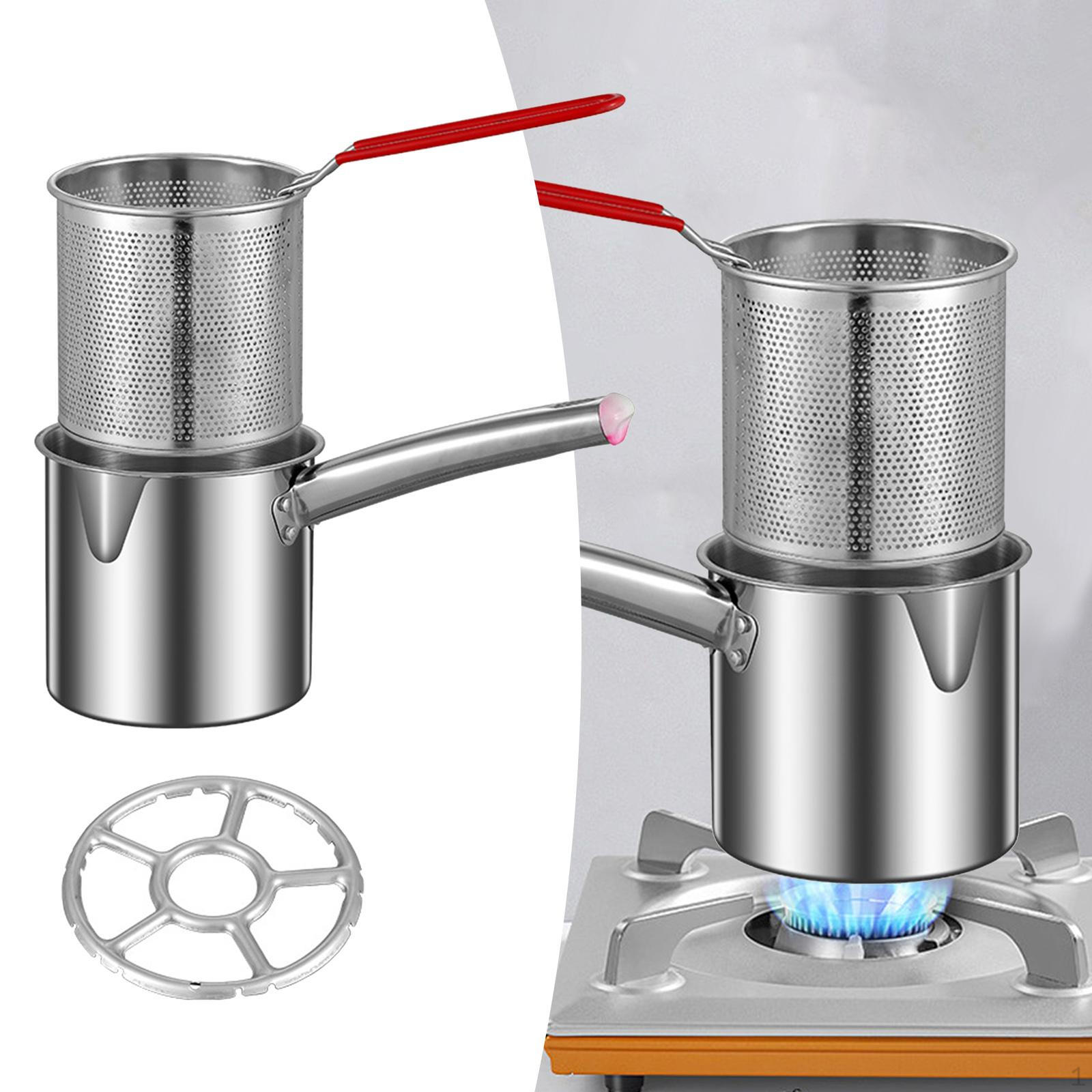 

Кастрюля-фритюрница из нержавеющей стали с удобными приспособлениями для приготовления домашних деликатесов basket rack 1.2L