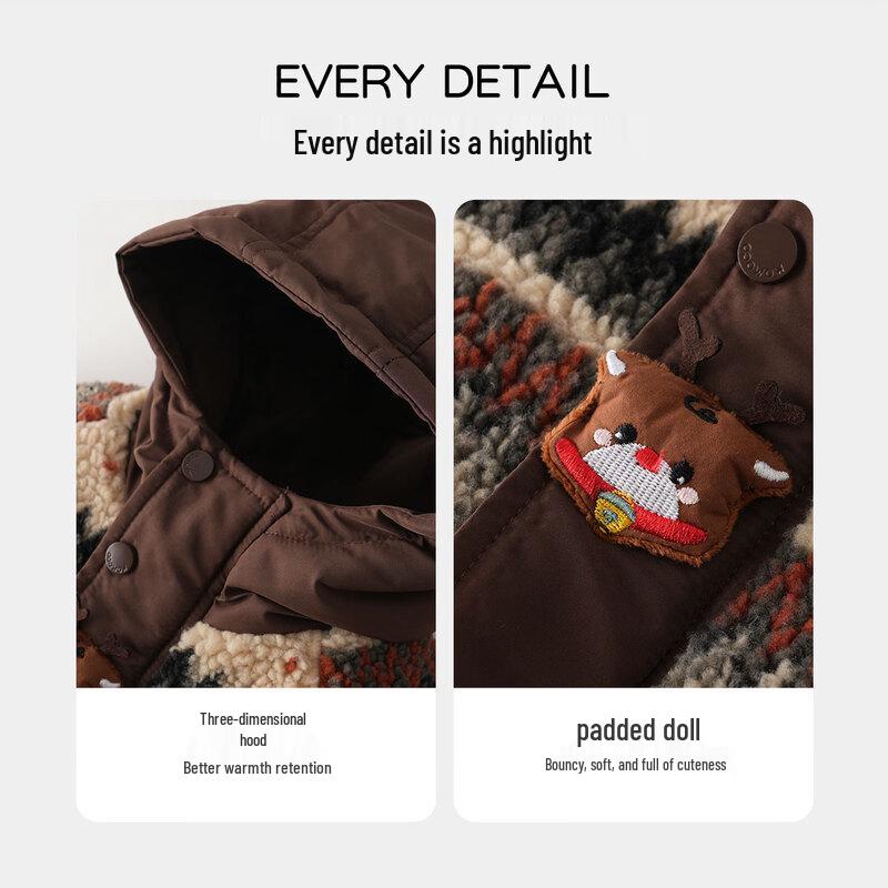 MOMOCO Kids' Winter Hooded Furry Jacket