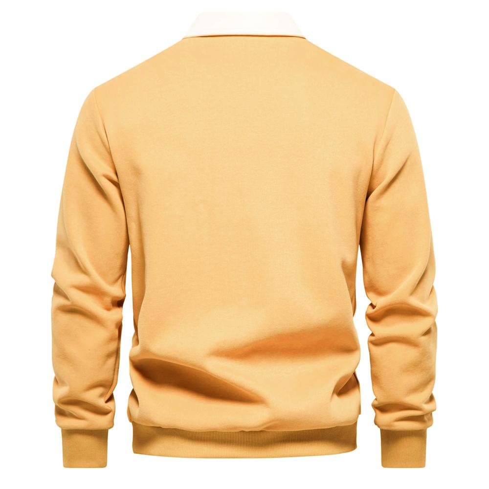 TrendHub New Autumn Fashion Design Polo Neck Sweatshirts for Men Casual and Social Wear Quality Cotton Mens Sweatshirts