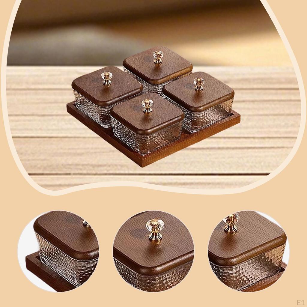 Divided Serving Tray Dish Table Centerpiece Food Storage Box Compact Multipurpose 4 Compartments