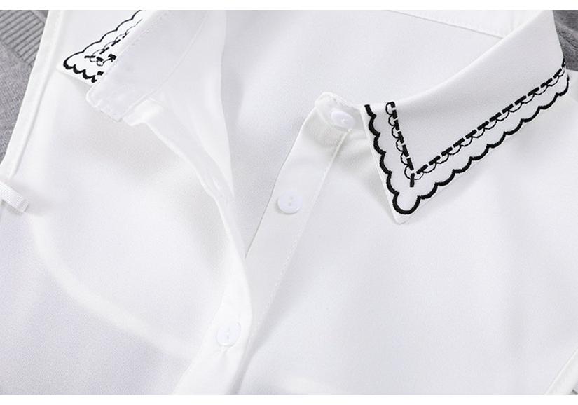 Embroidered Floral Fake Collar for Girls - Chinese Ethnic Style Winter Accessory for Sweaters