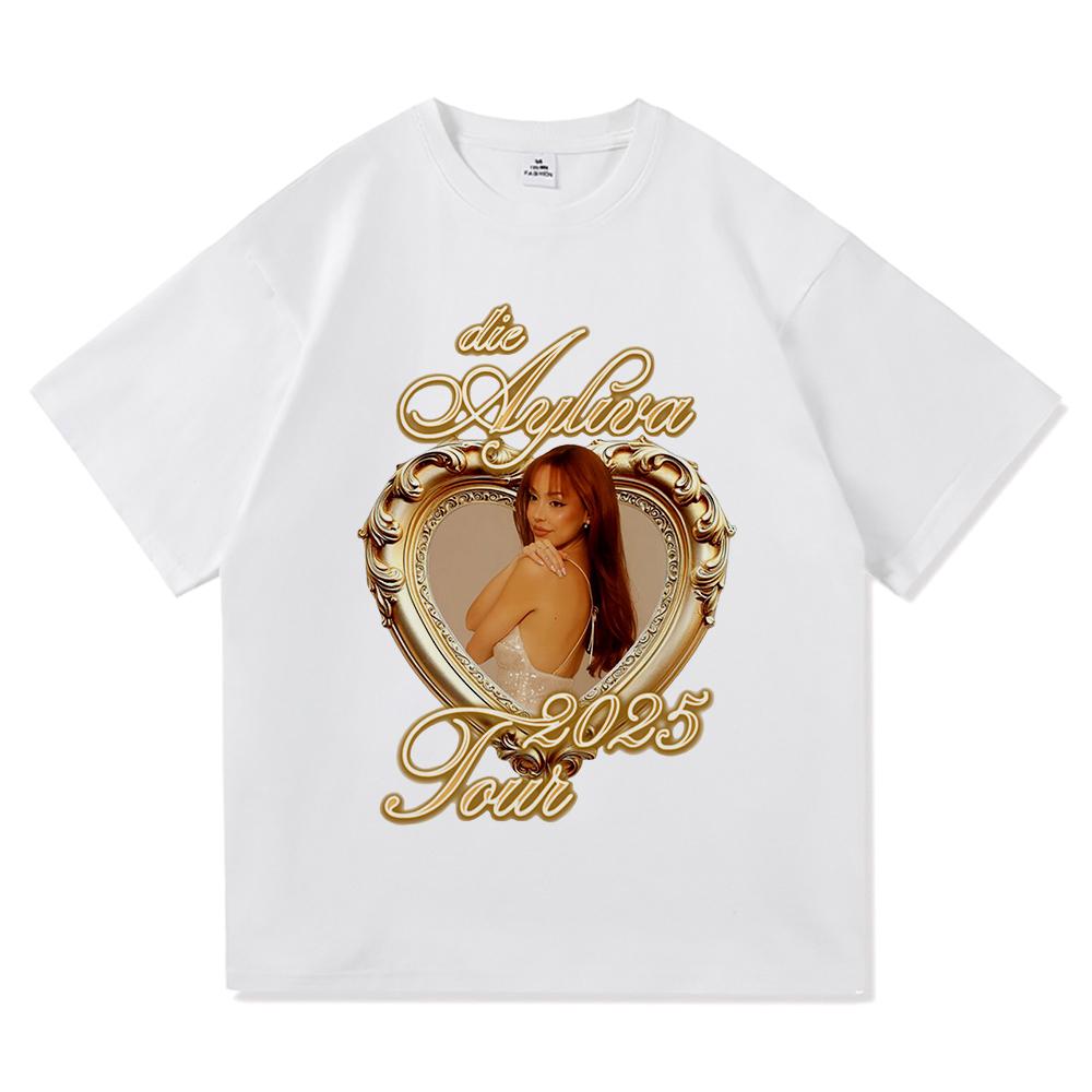 

Футболка Ayliva Tour 2025 Летняя мода Мужская/Женская Харадзюку Графическая Ретро Футболка Высокое качество Повседневная Винтажная Хлопковая Футболка L