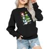 Kids' Fashion Loose-Fit Casual Long-Sleeve Christmas Print Oversized Crewneck Sweatshirt