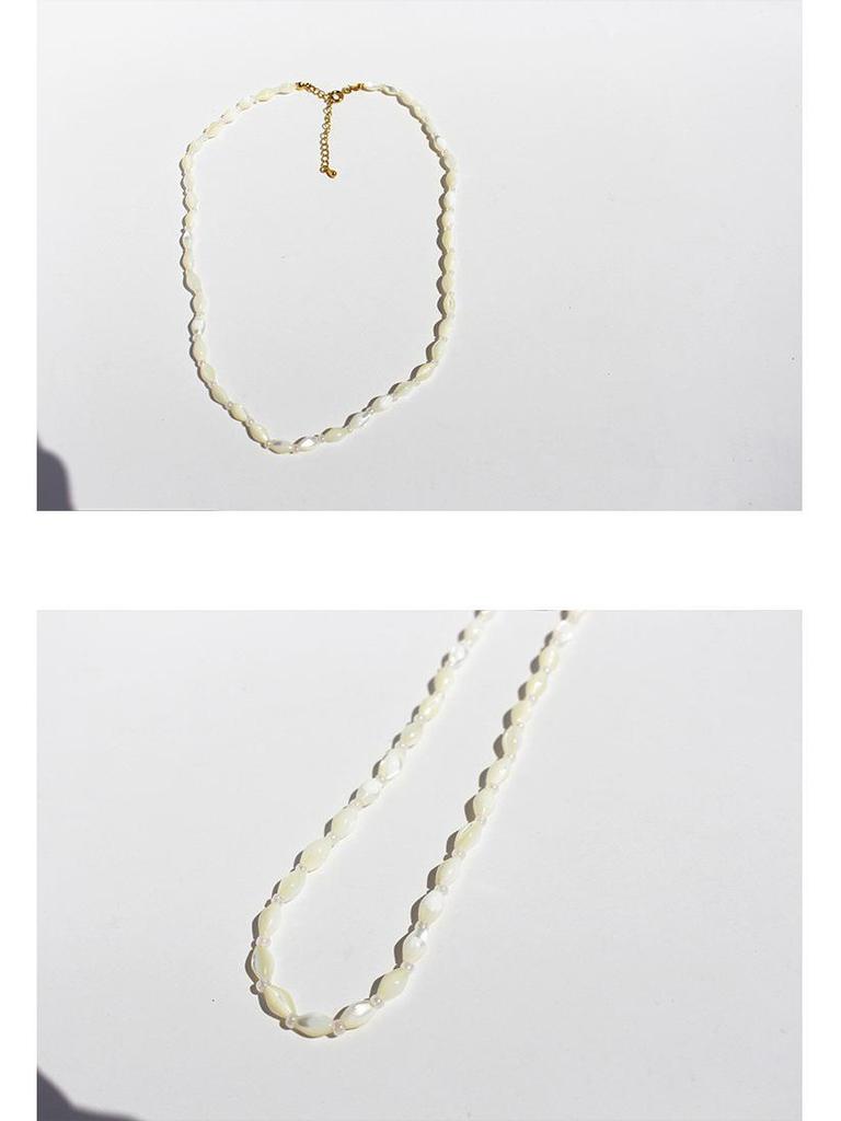 Vintage Irregular Mother-of-Pearl Coin Pendant Necklace