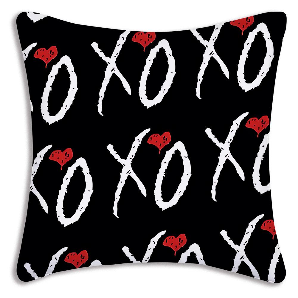 Rapper The W-WeekndS Pillow Covers Cartoon Sofa Decorative Home Double-sided Printing Short Plush Cute Cushion Cover
